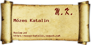 Mózes Katalin névjegykártya